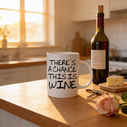 Funny Wine Gift - Funny Saying Coffee Mug - There's A Chance This Is Wine Joyful Moose