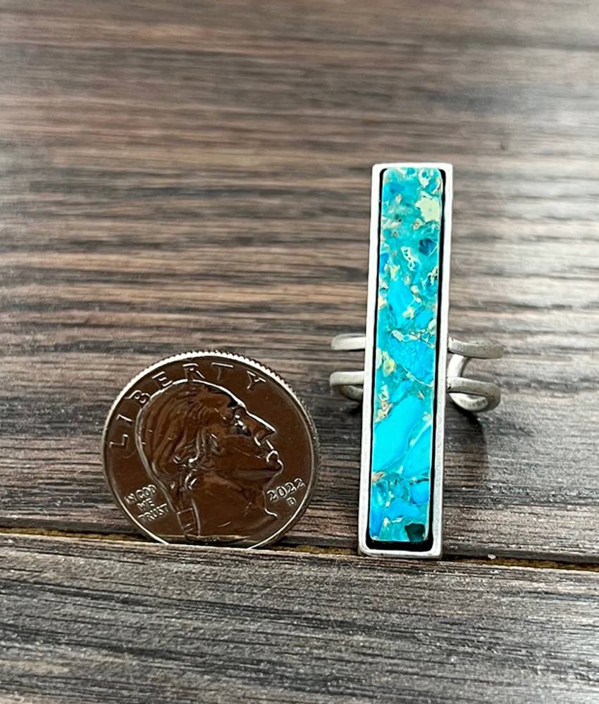 Bar Gemstone Adjustable Ring Wild Cactus Boutique