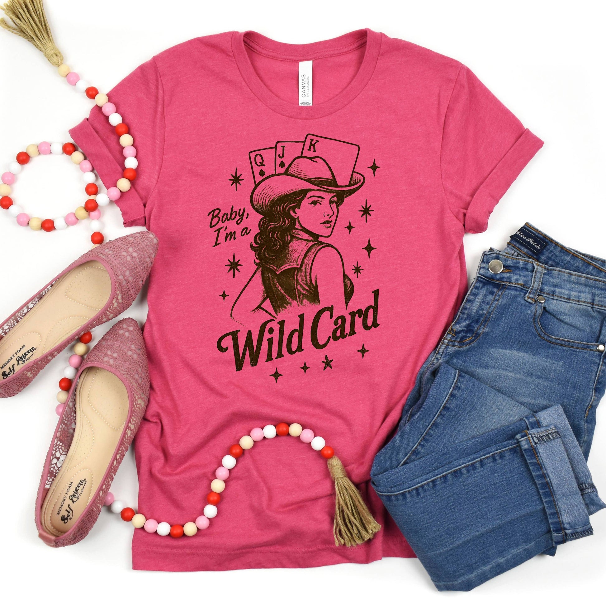 Baby, I'm a Wild Card Graphic Tee | Retro Western Cowgirl Joyful Moose
