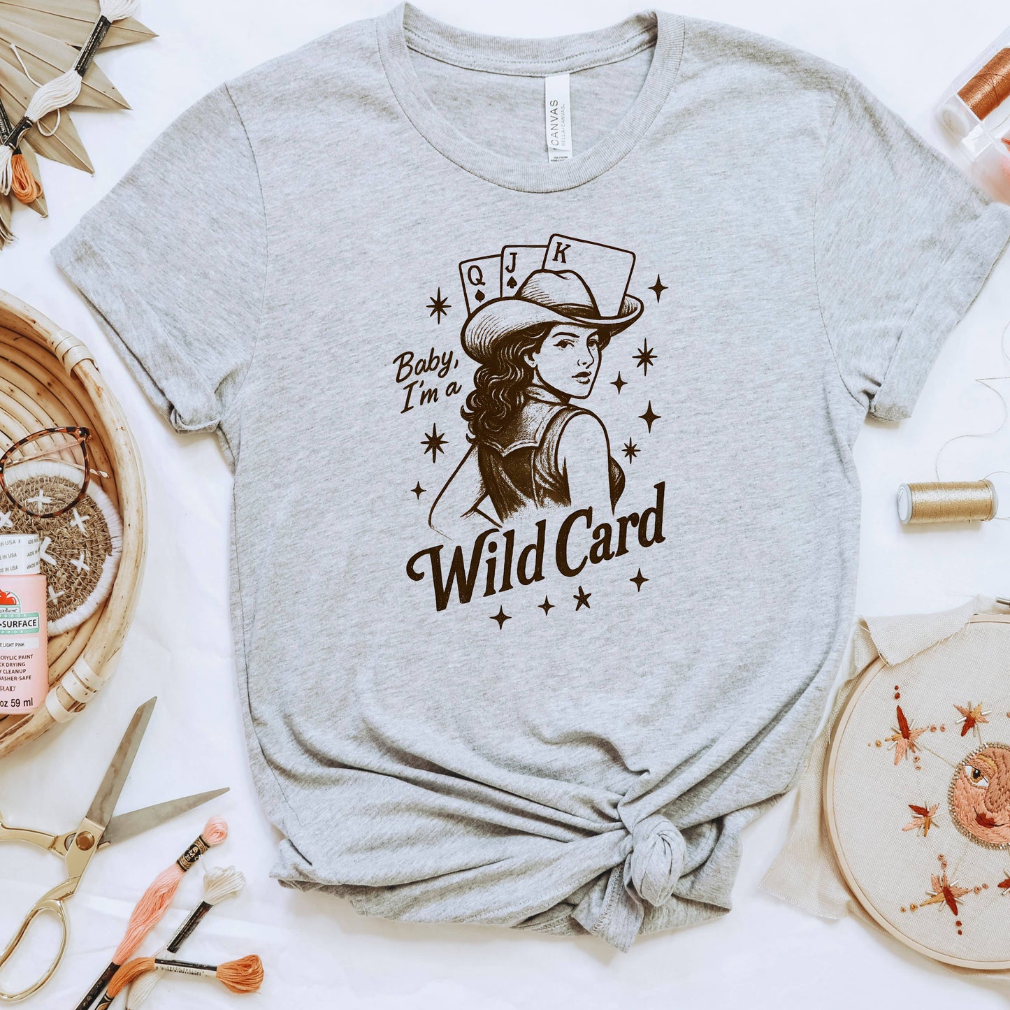 Baby, I'm a Wild Card Graphic Tee | Retro Western Cowgirl Joyful Moose
