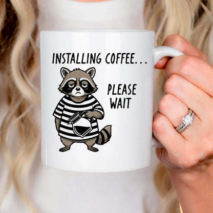 Funny Raccoon Mug - Ceramic Coffee Cup | Coworker Gift, Dishwasher Safe Joyful Moose
