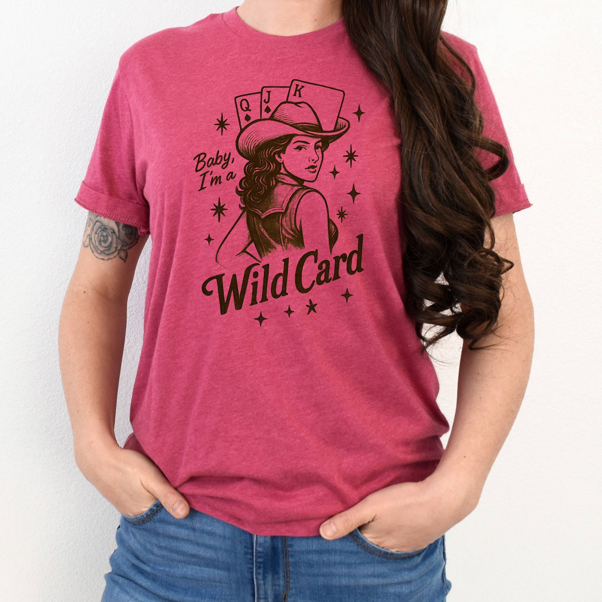 Baby, I'm a Wild Card Graphic Tee | Retro Western Cowgirl Joyful Moose