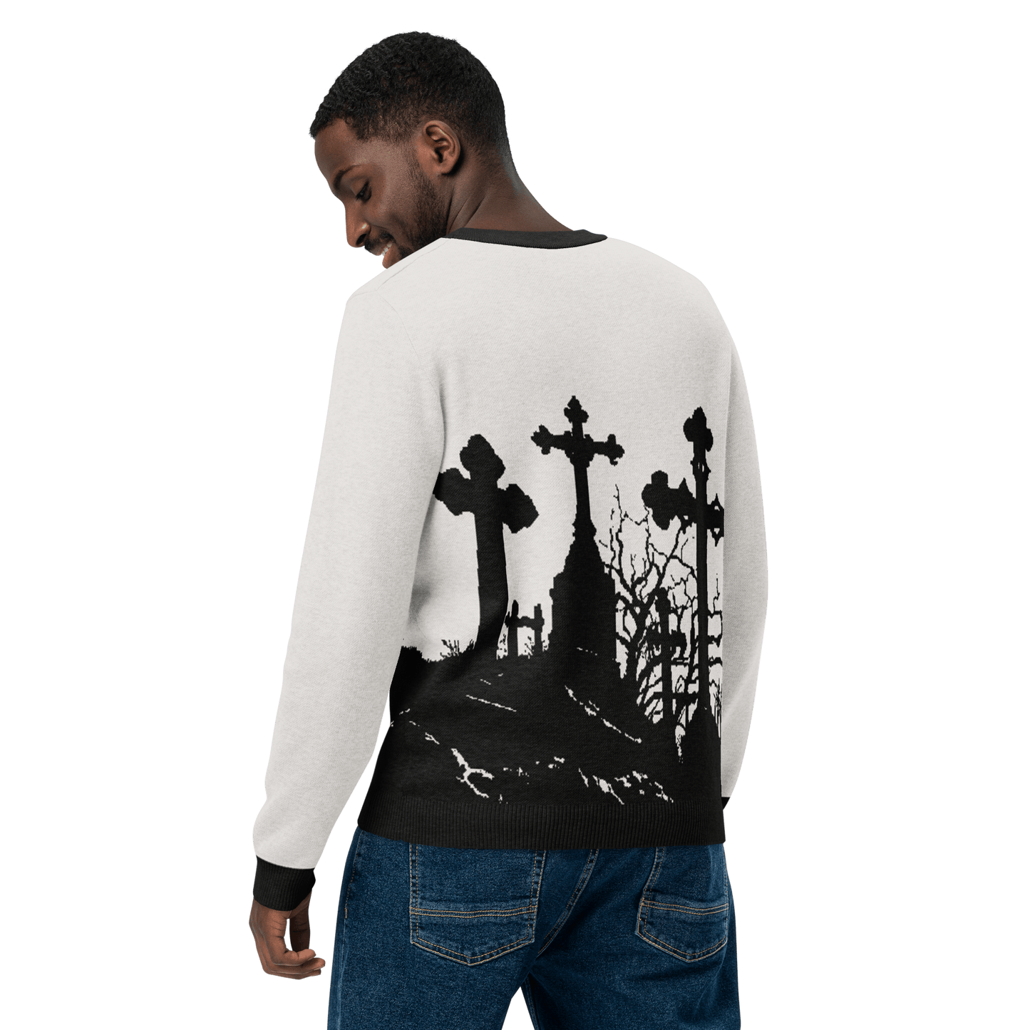 Cemetery Ash Knit Crew Neck Sweater Goth Cloth Co.