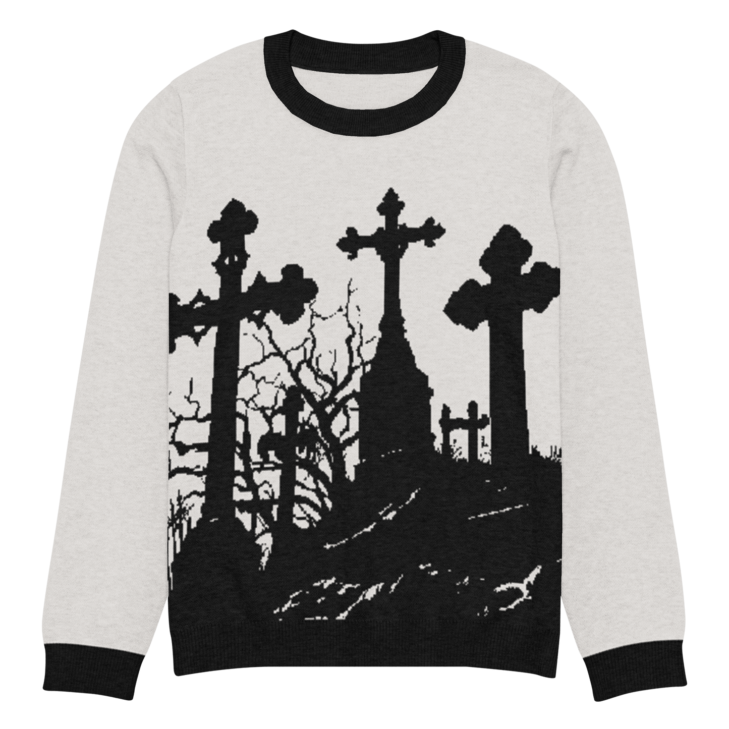 Cemetery Ash Knit Crew Neck Sweater Goth Cloth Co.