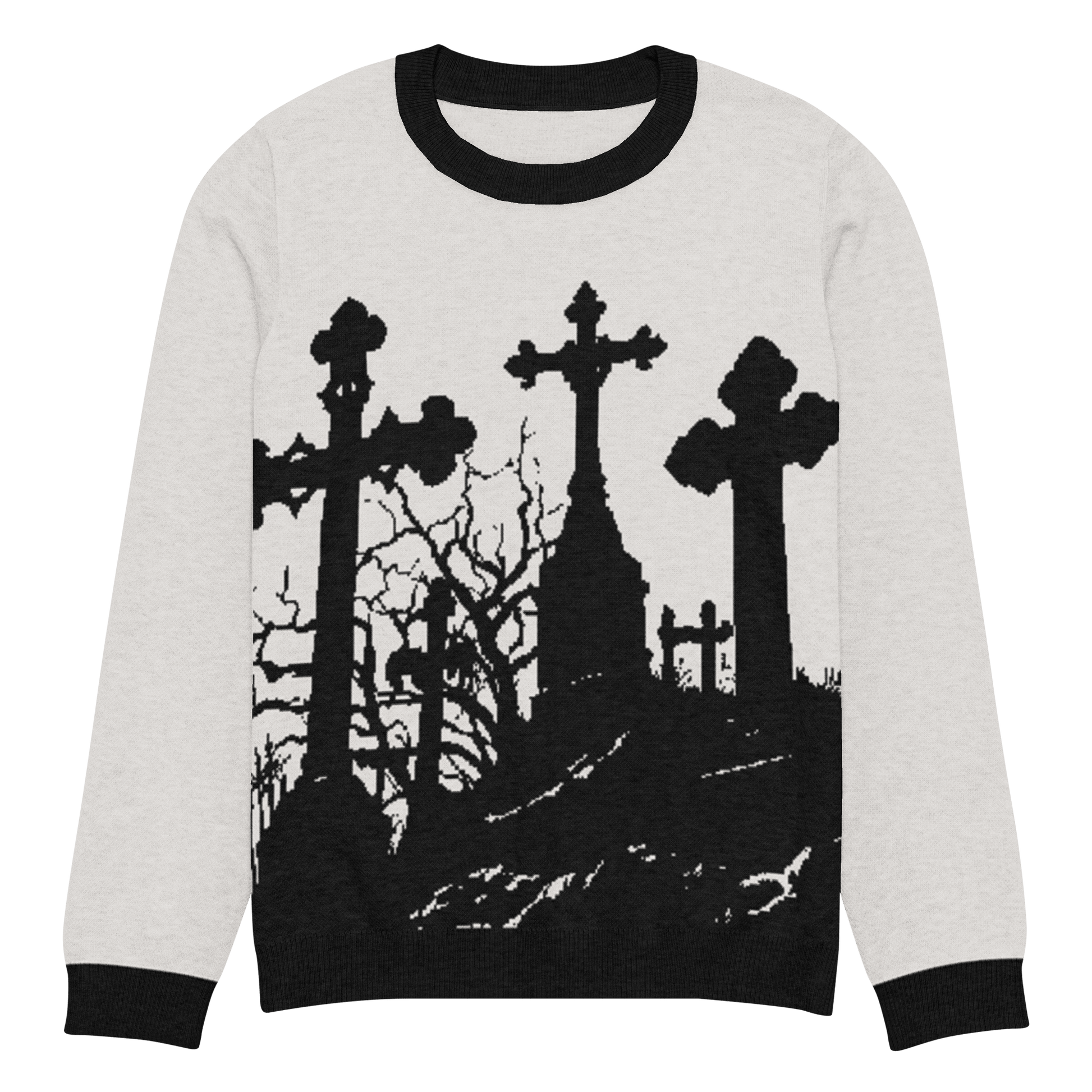 Cemetery Ash Knit Crew Neck Sweater Goth Cloth Co.