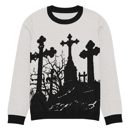 Cemetery Ash Knit Crew Neck Sweater Goth Cloth Co.