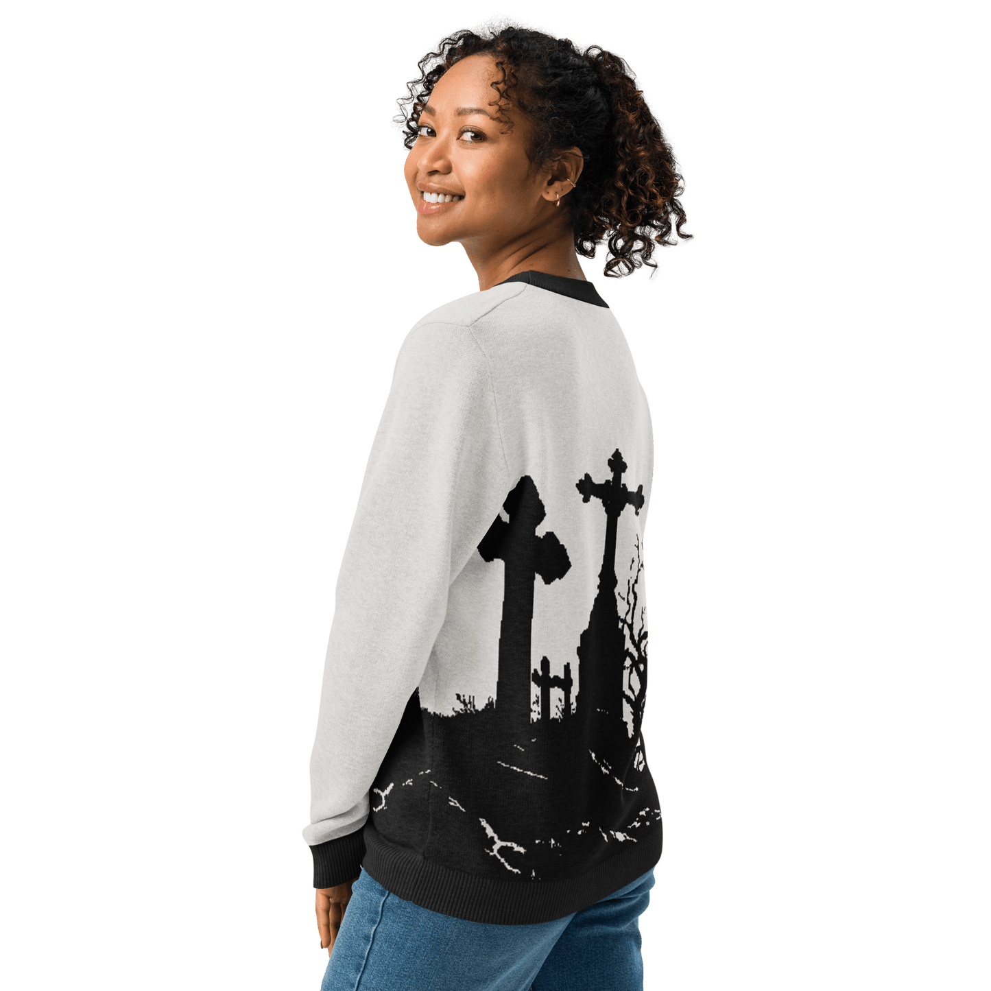 Cemetery Ash Knit Crew Neck Sweater Goth Cloth Co.