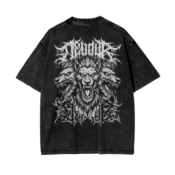 Cerberus Devour Grunge Acid Washed Tee Goth Cloth Co.