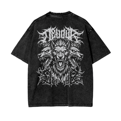 Cerberus Devour Grunge Acid Washed Tee Goth Cloth Co.
