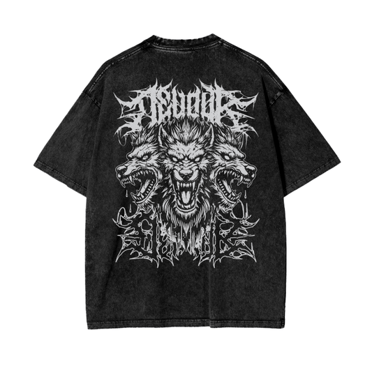 Cerberus Devour Grunge Acid Washed Tee Goth Cloth Co.