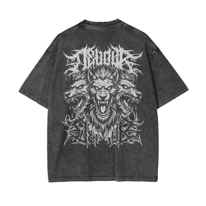 Cerberus Devour Grunge Acid Washed Tee Goth Cloth Co.