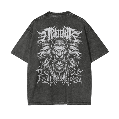 Cerberus Devour Grunge Acid Washed Tee Goth Cloth Co.