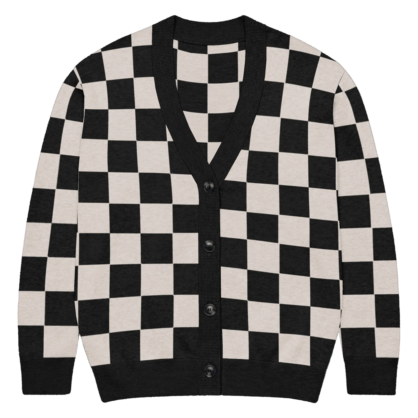 Checkers and Cream Knit Cardigan Goth Cloth Co.