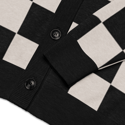 Checkers and Cream Knit Cardigan Goth Cloth Co.