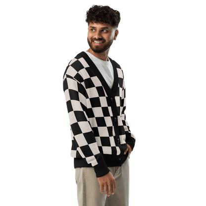 Checkers and Cream Knit Cardigan Goth Cloth Co.