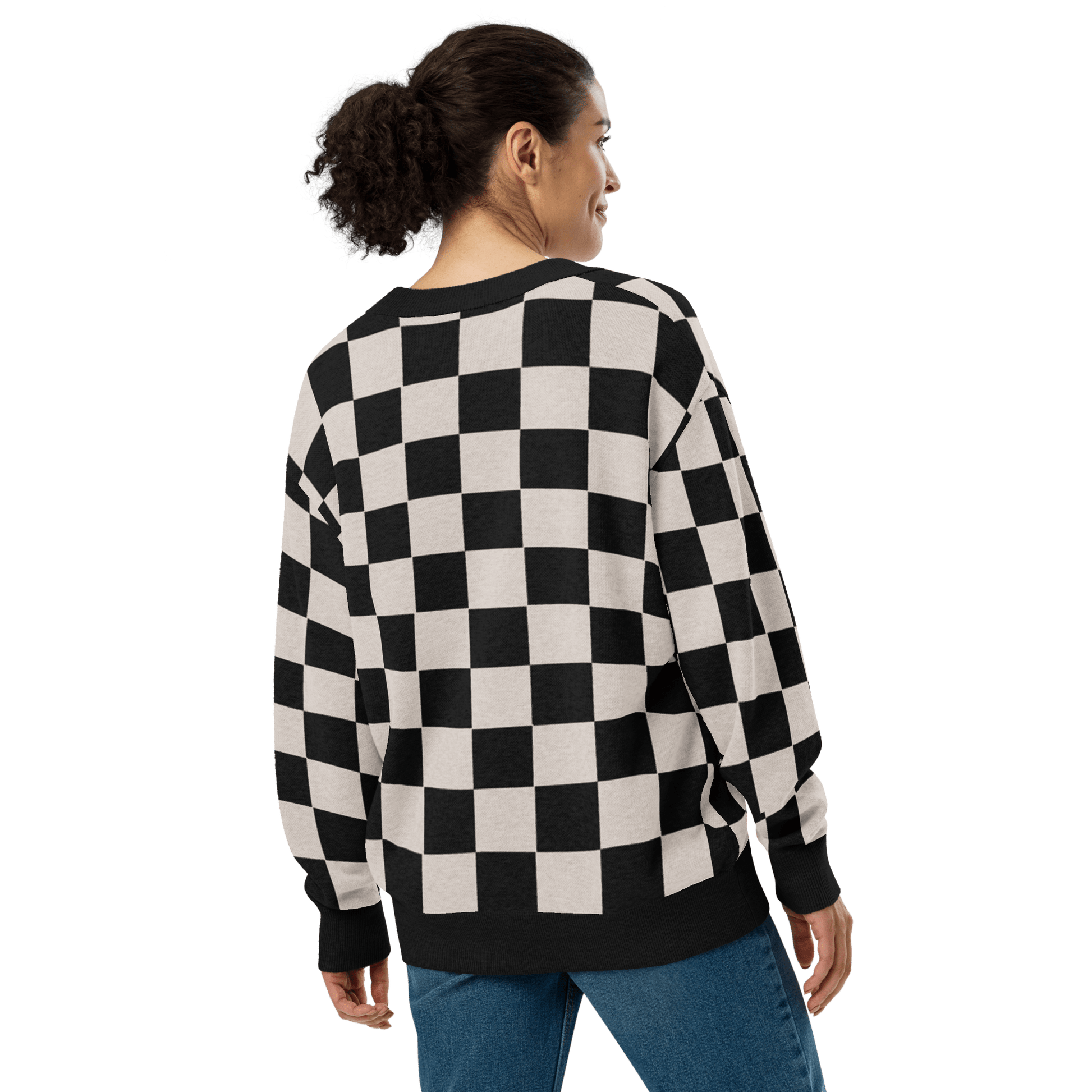 Checkers and Cream Knit Cardigan Goth Cloth Co.