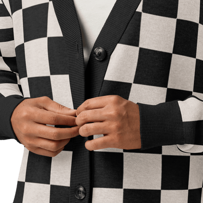 Checkers and Cream Knit Cardigan Goth Cloth Co.