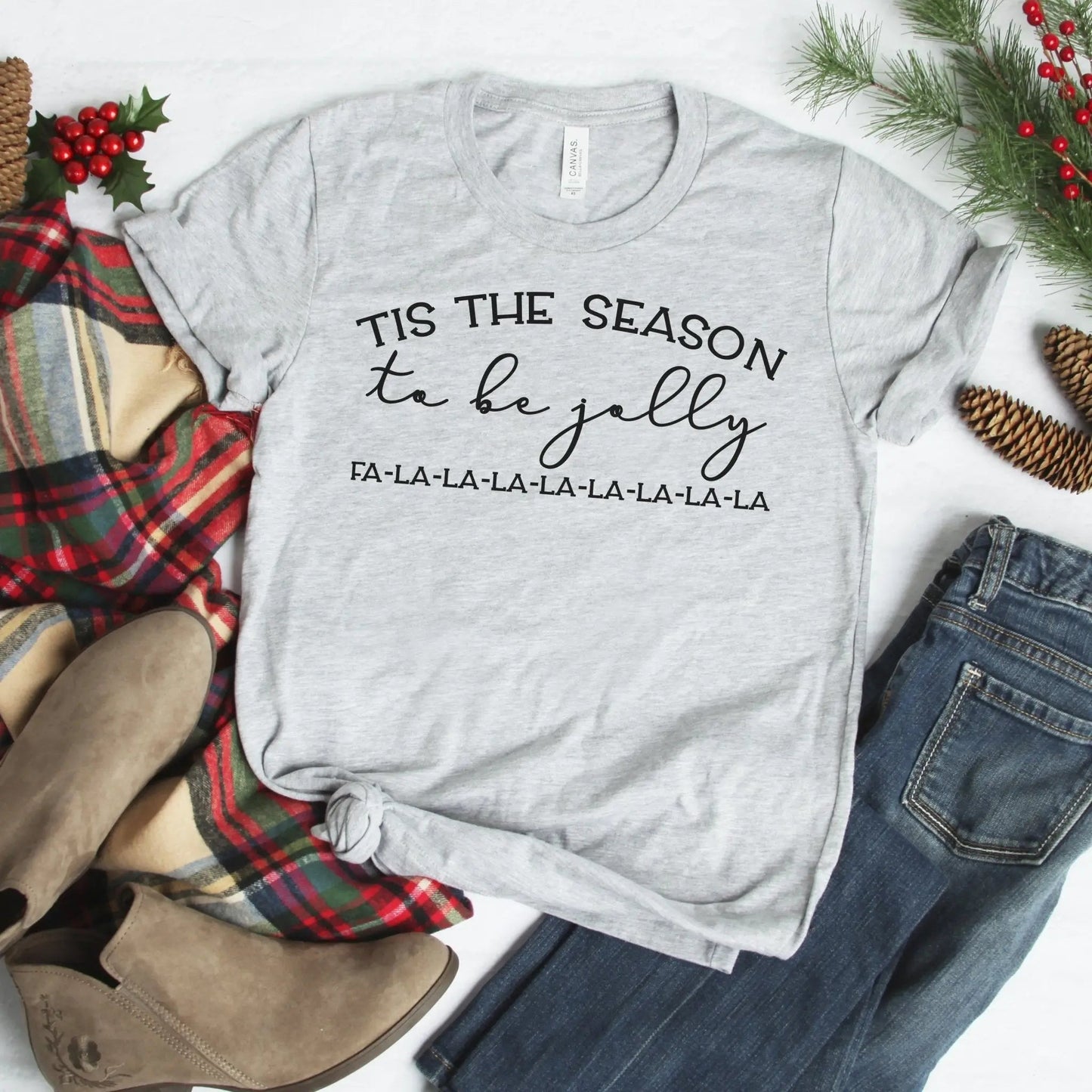 Christmas Shirts - Graphic T-shirt Tis the Season to Be Jolly Joyful Moose
