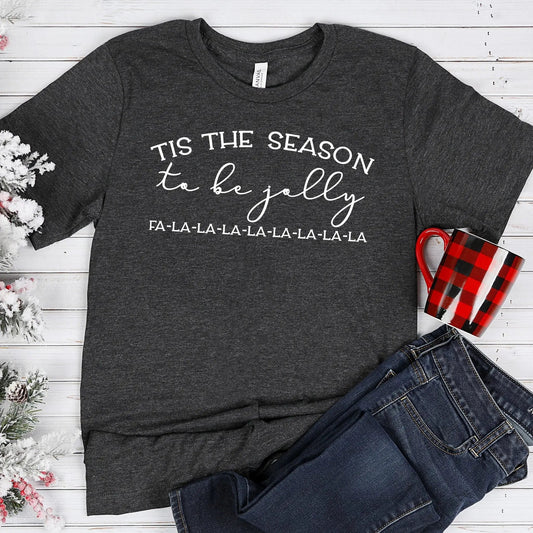 Christmas Shirts - Graphic T-shirt Tis the Season to Be Jolly Joyful Moose