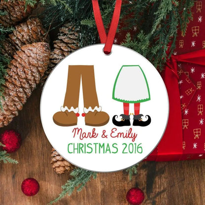 Couples Ornament - Custom Christmas Ornament - Couples Gift Joyful Moose