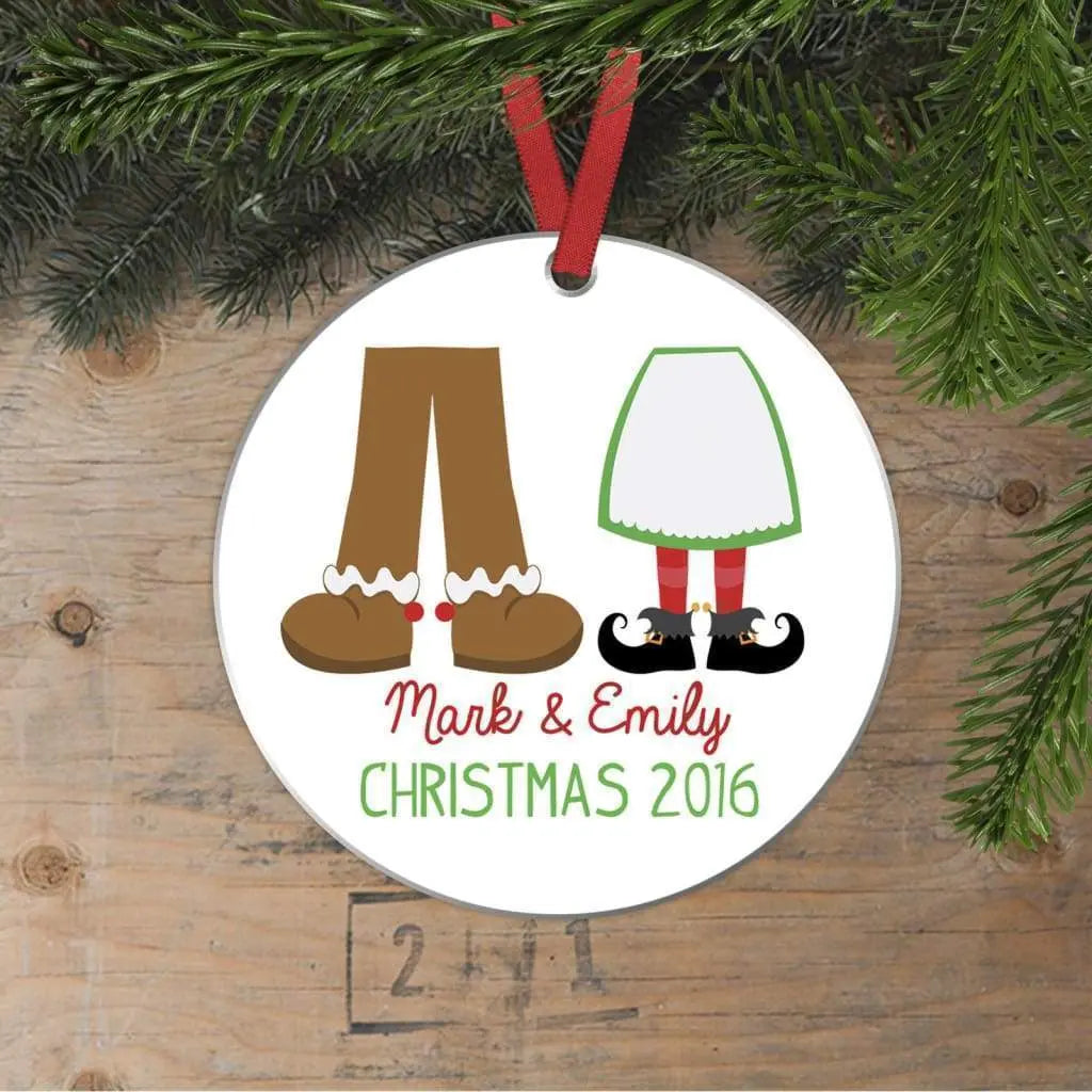 Couples Ornament - Custom Christmas Ornament - Couples Gift Joyful Moose