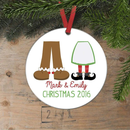Couples Ornament - Custom Christmas Ornament - Couples Gift Joyful Moose