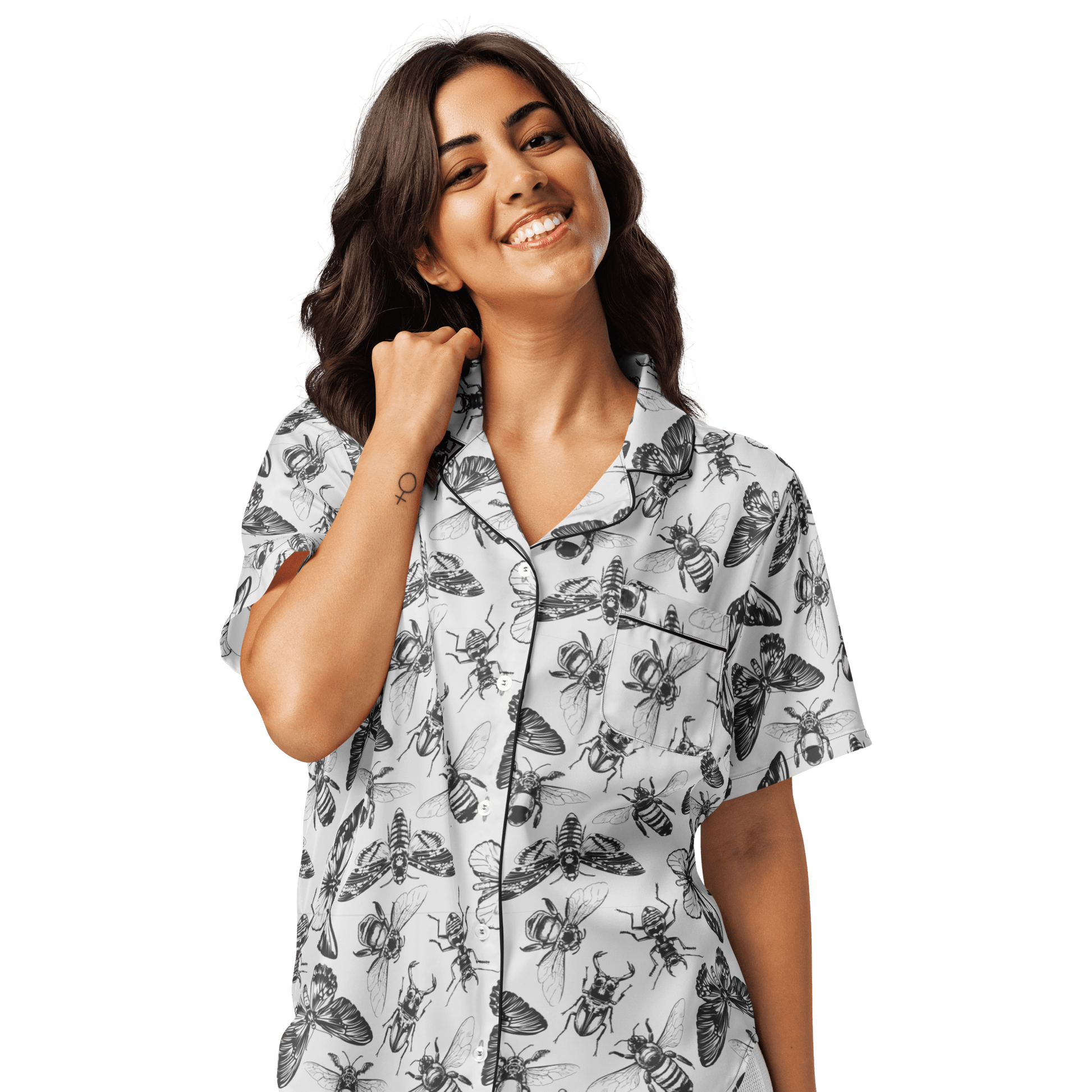Crawly Couture Silky Pajama Top Goth Cloth Co.