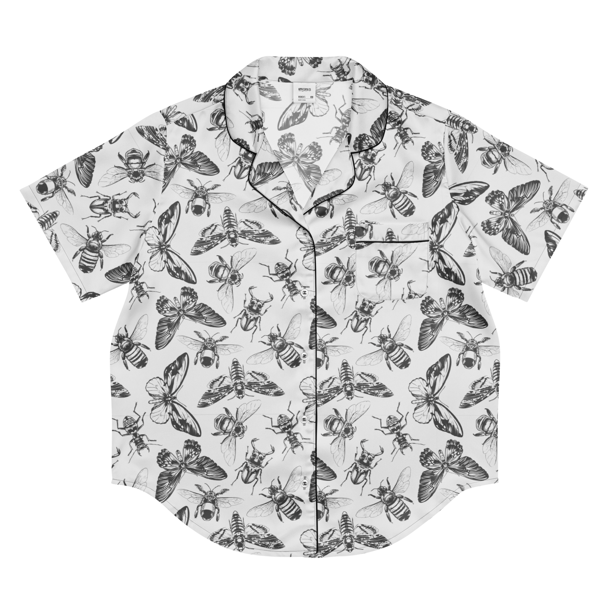 Crawly Couture Silky Pajama Top Goth Cloth Co.