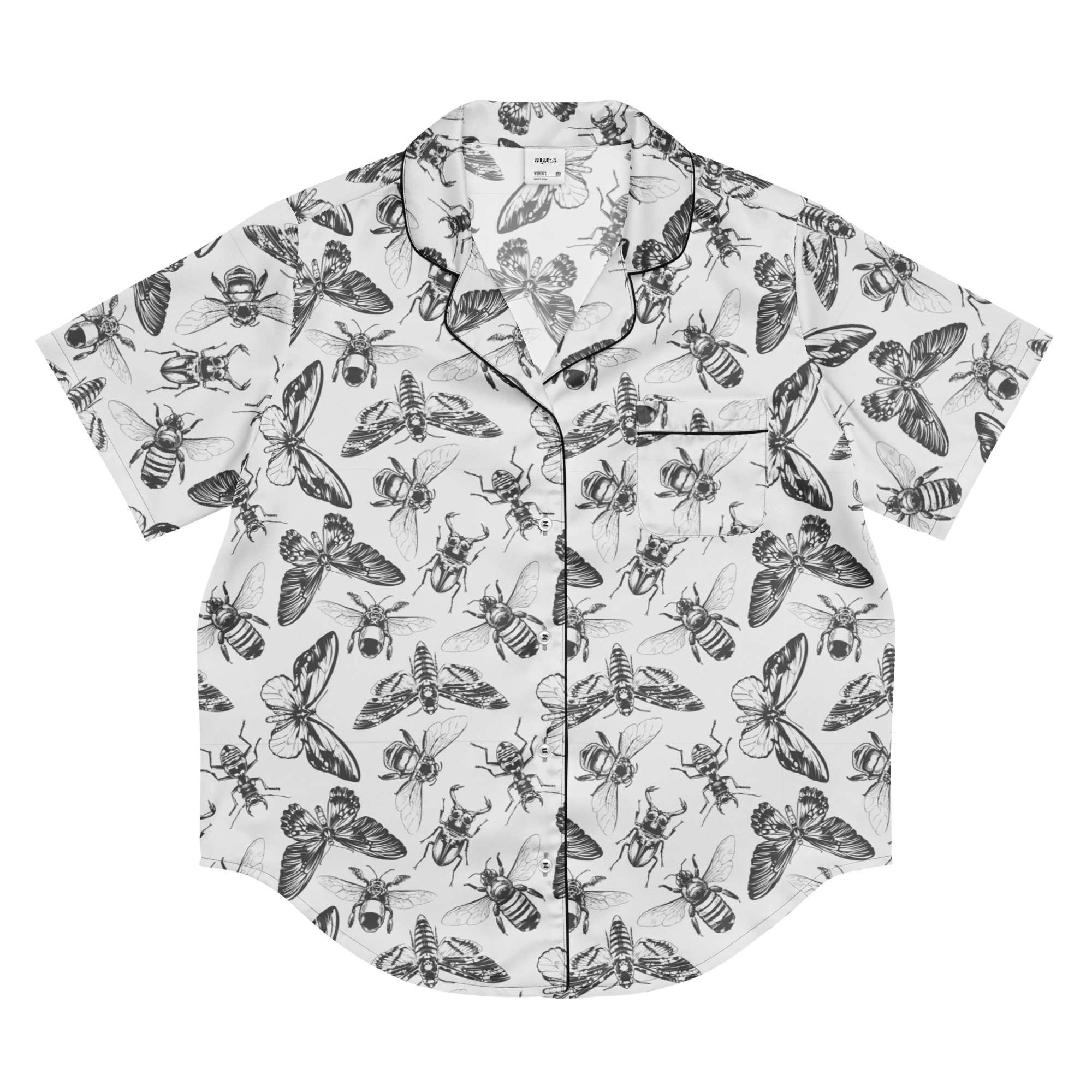 Crawly Couture Silky Pajama Top Goth Cloth Co.