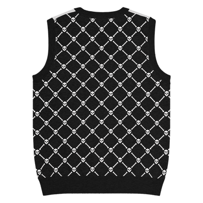 Crossbones Knit V-Neck Vest Goth Cloth Co.