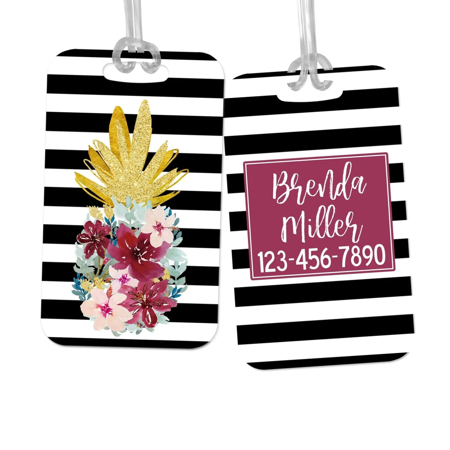 Gold pineapple luggage tag Joyful Moose