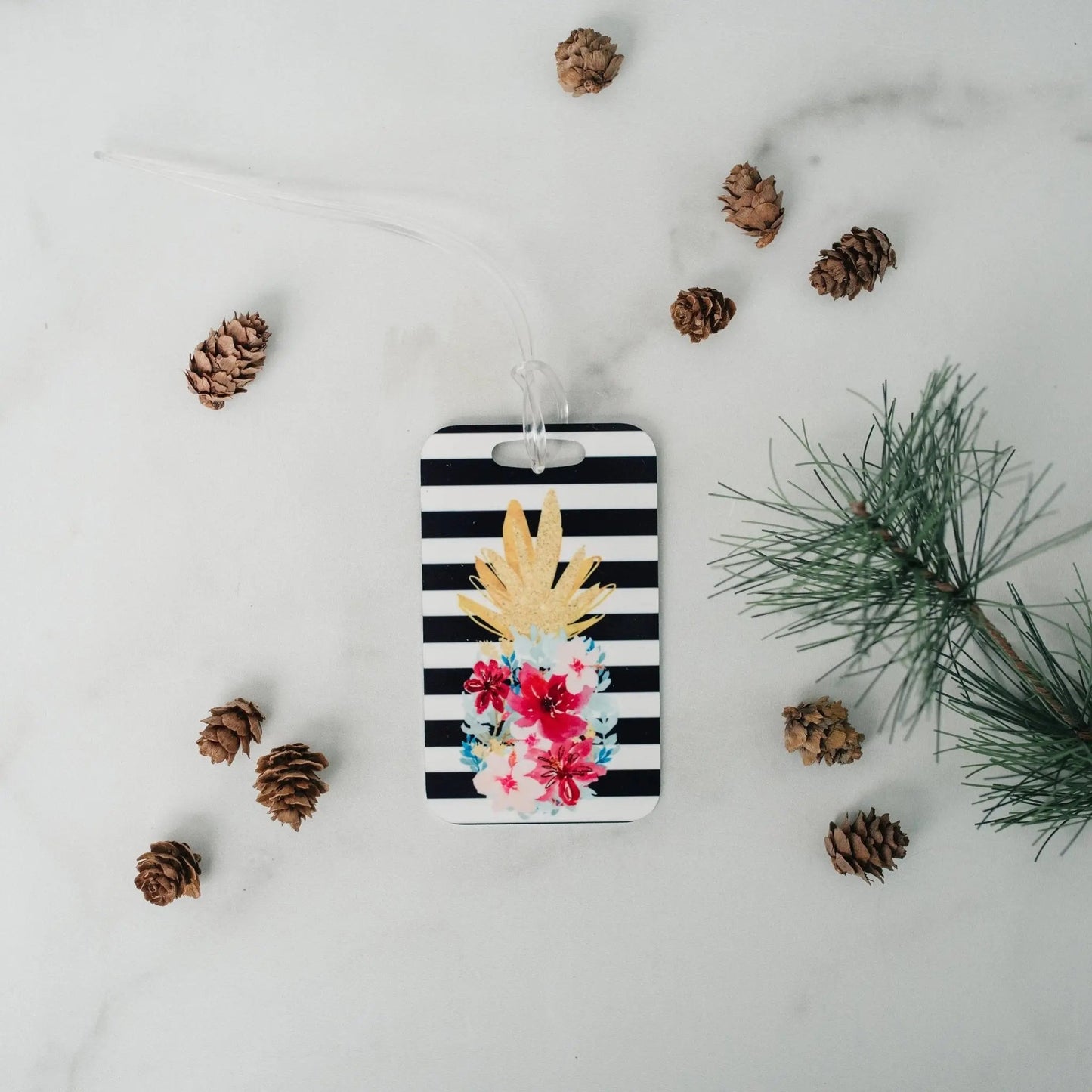 Gold pineapple luggage tag Joyful Moose