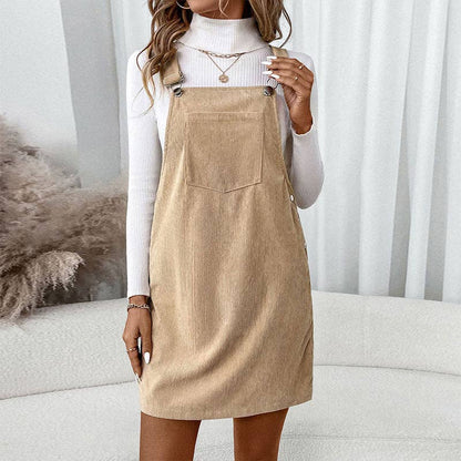 Corduroy Overall Dress with Pocket Thread & Co. Boutique, LLC