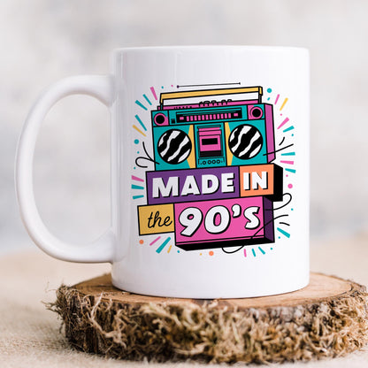 90s Nostalgia Mug – Retro Coffee Cup | Vintage Ceramic Hot Beverage Cup, Dishwasher Safe Joyful Moose