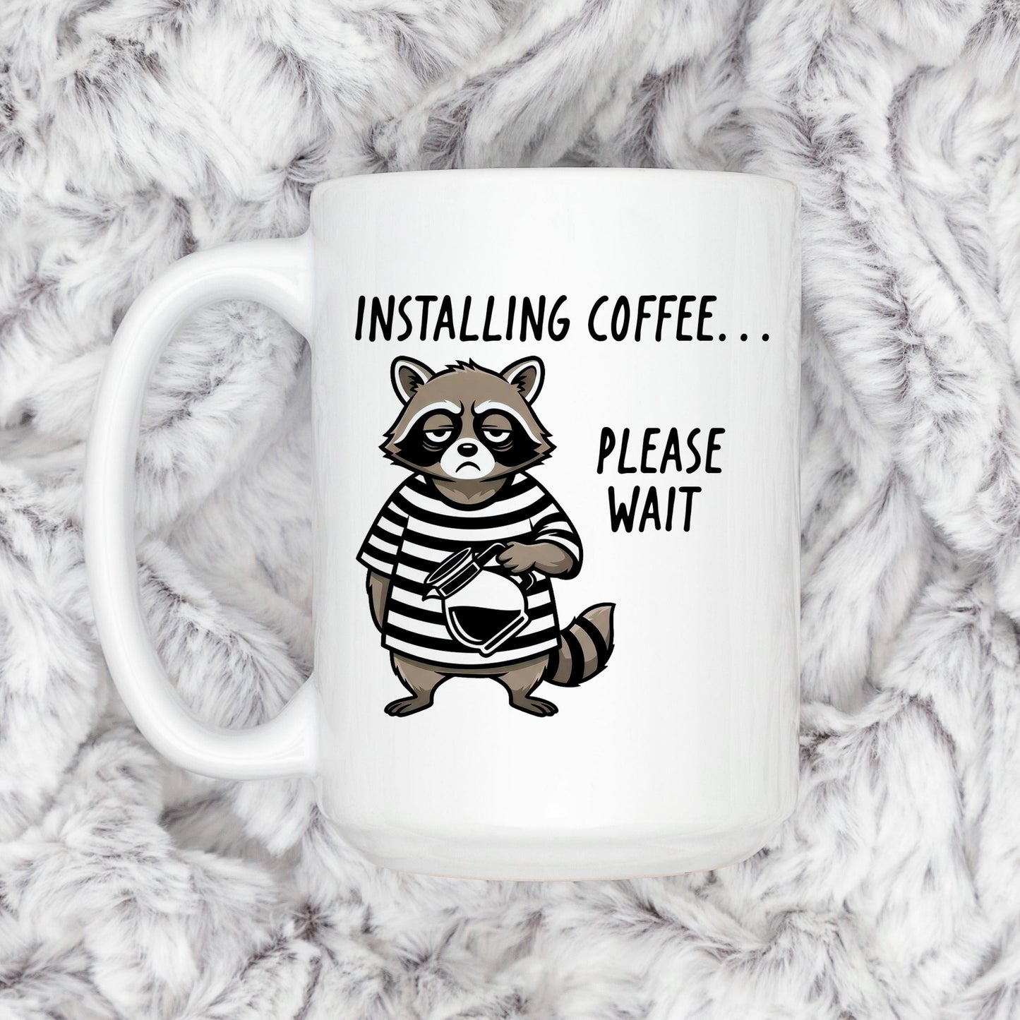 Funny Raccoon Mug - Ceramic Coffee Cup | Coworker Gift, Dishwasher Safe Joyful Moose