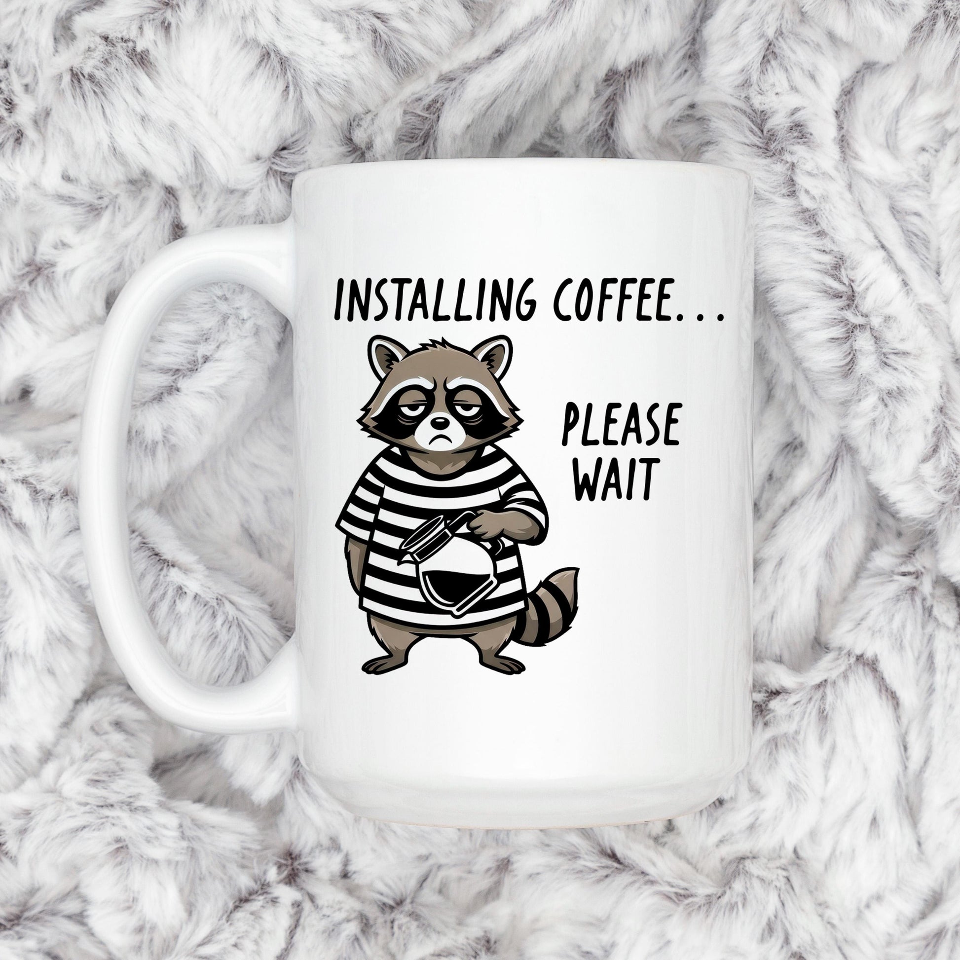 Funny Raccoon Mug - Ceramic Coffee Cup | Coworker Gift, Dishwasher Safe Joyful Moose