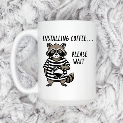 Funny Raccoon Mug - Ceramic Coffee Cup | Coworker Gift, Dishwasher Safe Joyful Moose