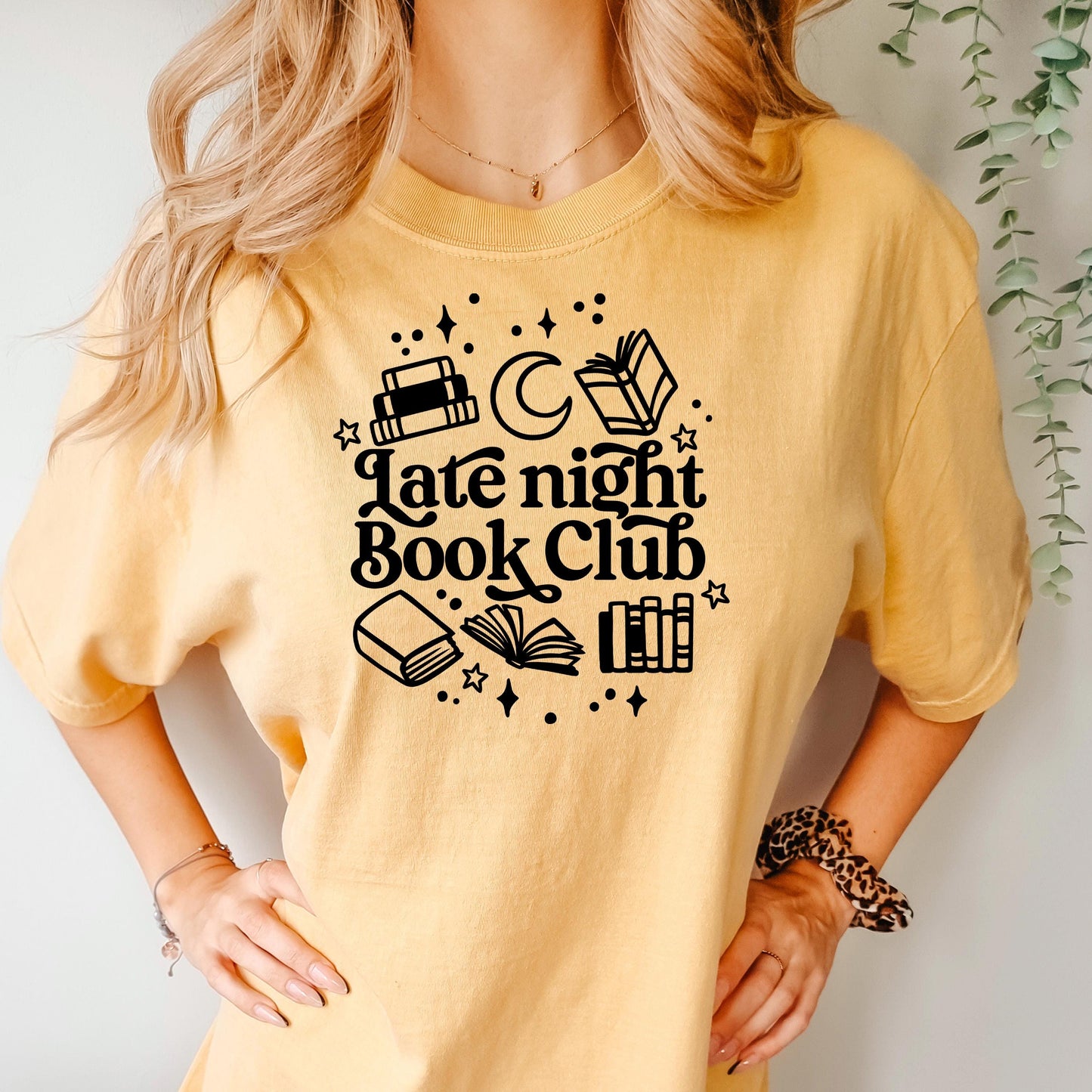 Late Night Book Club Tee – Cozy Reading Graphic Shirt | Vintage Bookish Apparel Joyful Moose