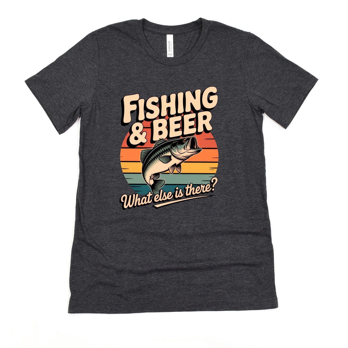 Fishing Beer T-Shirt - Bella Canvas Tee With Graphic Fishing Shirt Design Joyful Moose