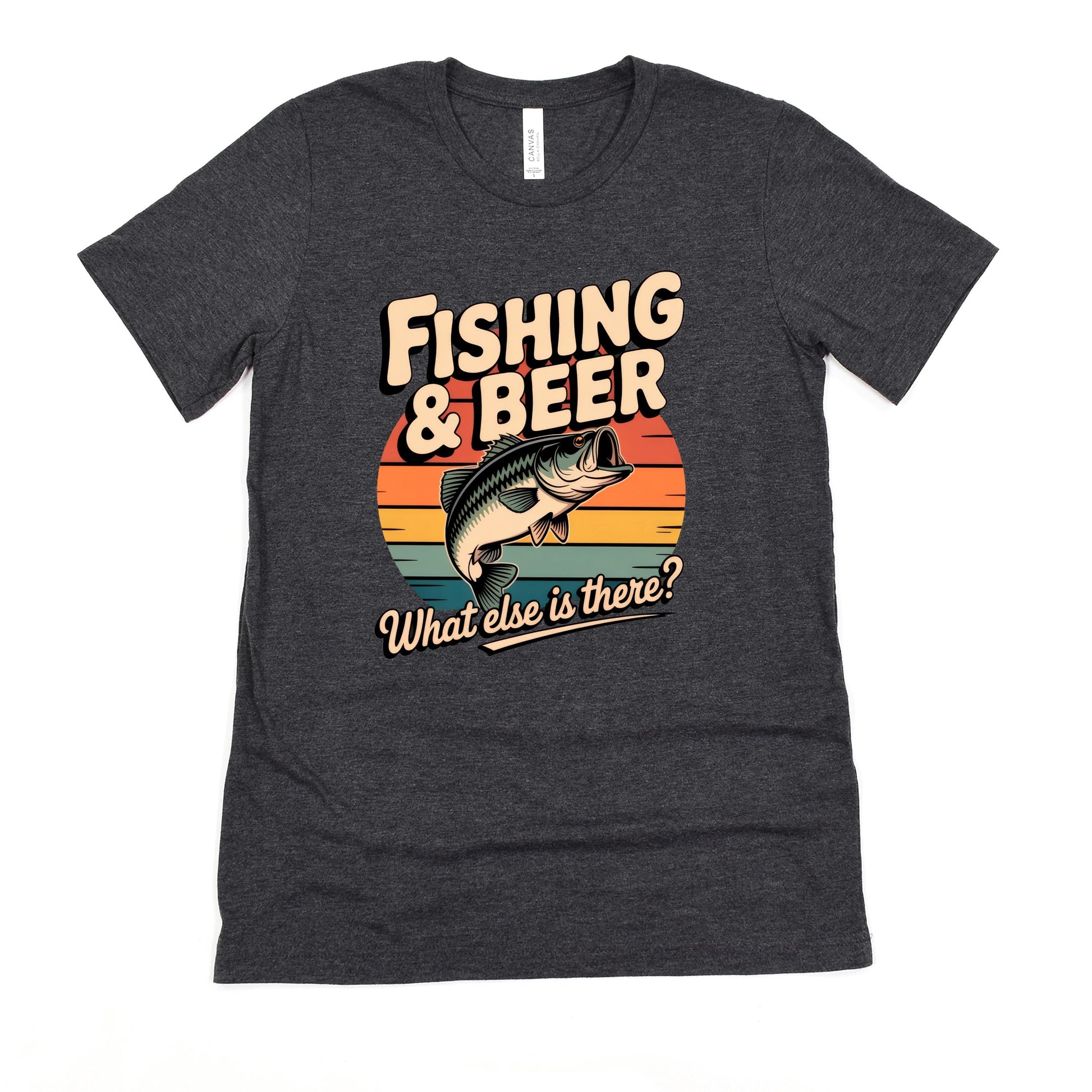 Fishing Beer T-Shirt - Bella Canvas Tee With Graphic Fishing Shirt Design Joyful Moose