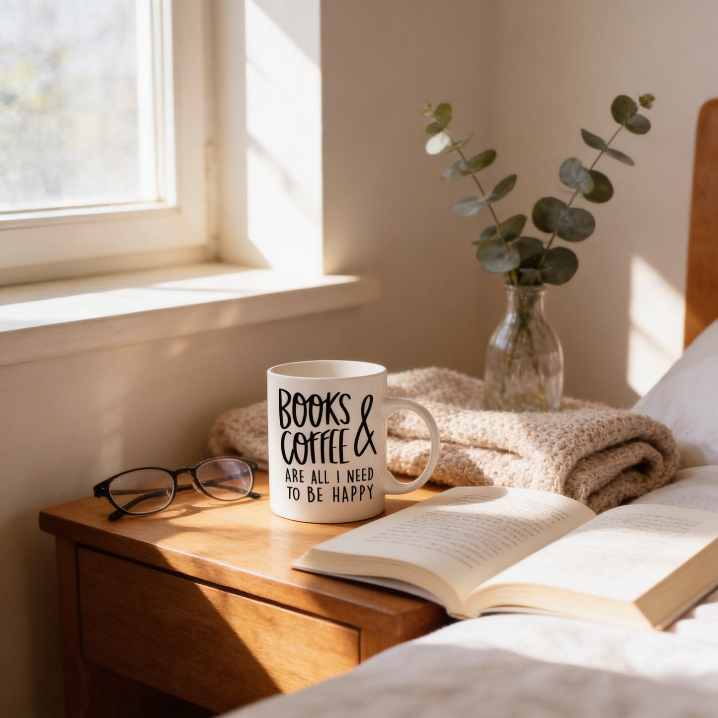 Book Lover Mug - Ceramic Coffee Mug for Book Club Gifts & Reader Gift Ideas 11 oz or 15 oz Joyful Moose