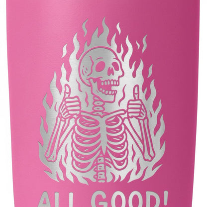 Insulated Travel Mug – Double Wall Tumbler with Funny Skeleton Gift, Spill Proof Joyful Moose