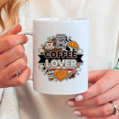 Coffee Lover Mug - Espresso Machine Ceramic Coffee Cup Gift for Latte Lovers Joyful Moose