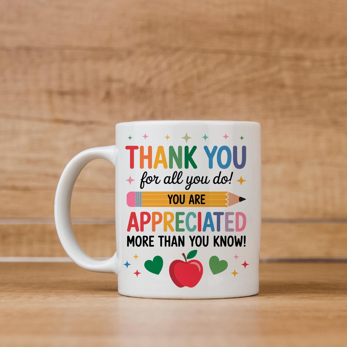 Teacher Appreciation Mug - Colorful Ceramic Coffee Cup | Thank You Gift Joyful Moose