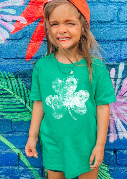 YOUTH Pre Order: Distressed Shamrock Tee *Irish Green (XS-XL) Chloe Vs Tank The Boutique