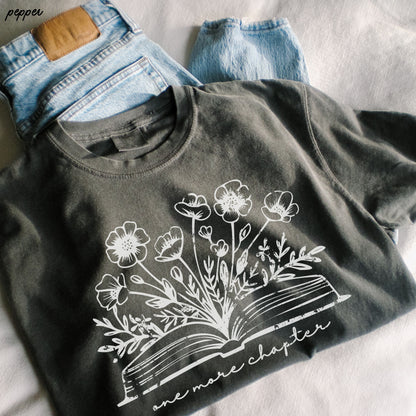 One More Chapter Floral Book Tee *10 Colors (S-3X) Chloe Vs Tank The Boutique