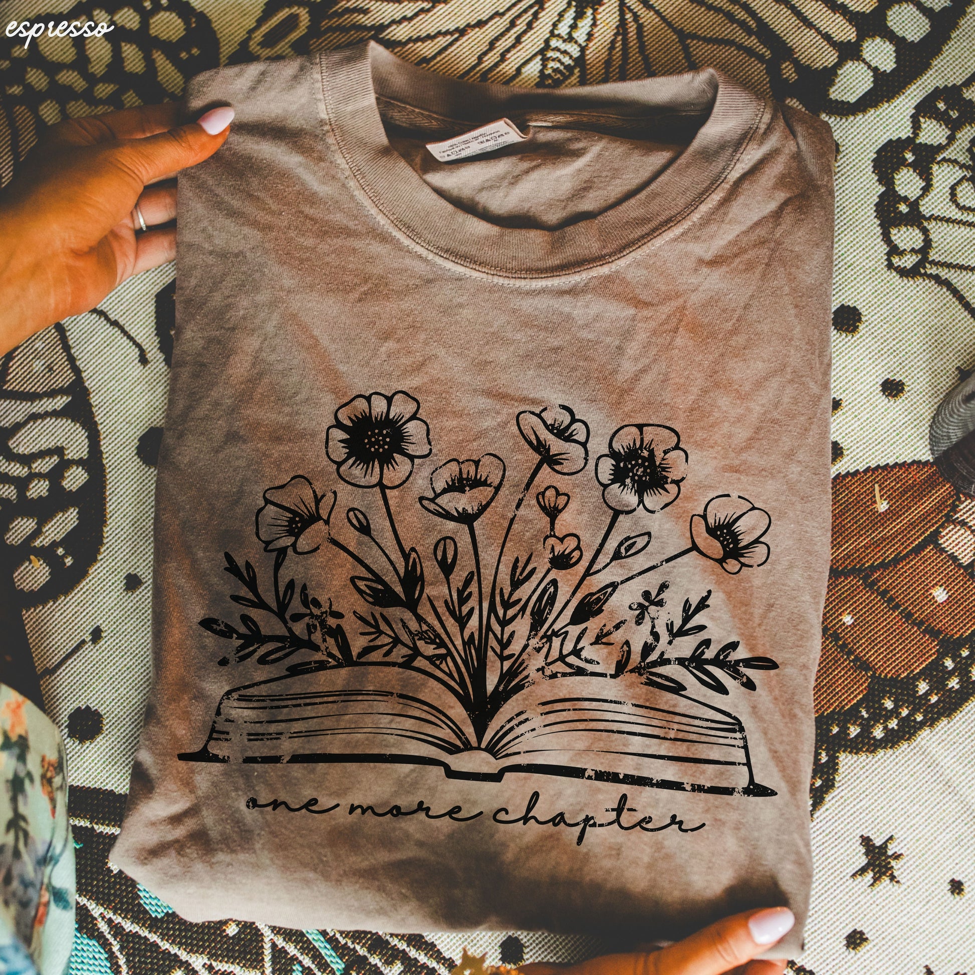 One More Chapter Floral Book Tee *10 Colors (S-3X) Chloe Vs Tank The Boutique