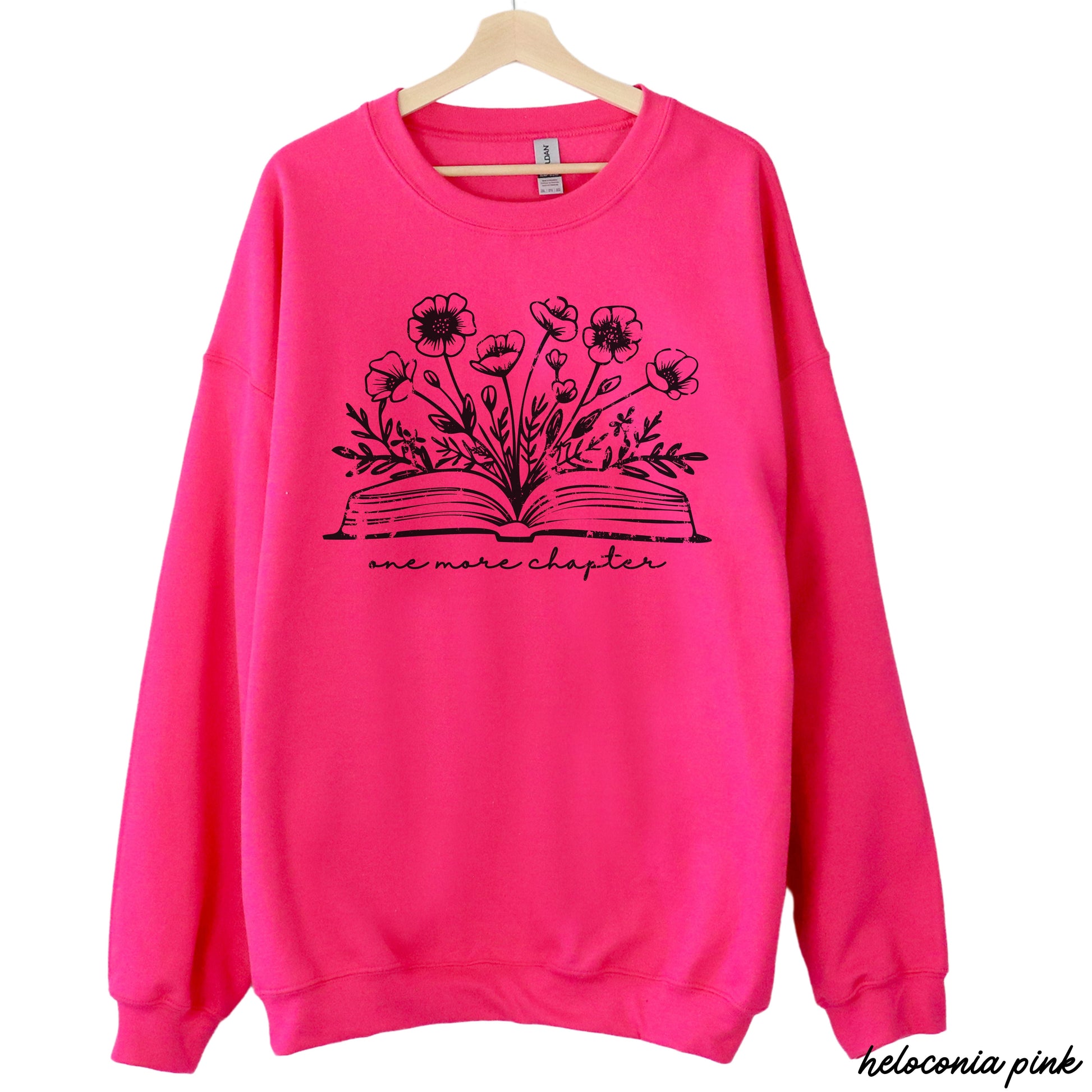 One More Chapter Floral Book Sweatshirt *7 Colors (S-3X) Chloe Vs Tank The Boutique
