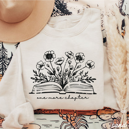 One More Chapter Floral Book Sweatshirt *7 Colors (S-3X) Chloe Vs Tank The Boutique