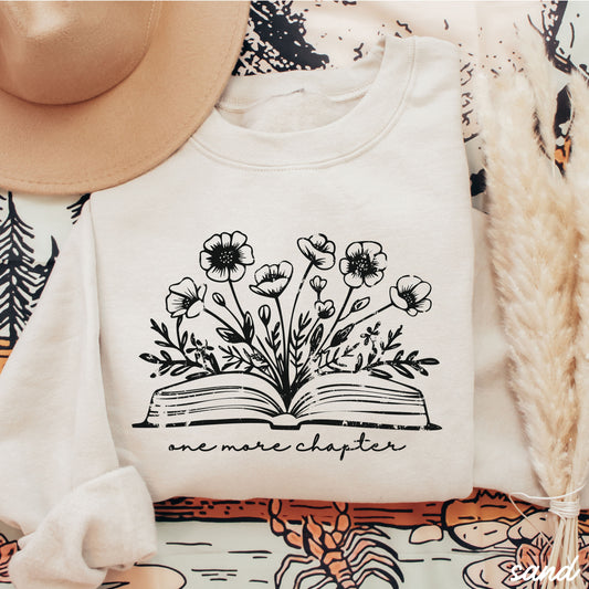 One More Chapter Floral Book Sweatshirt *7 Colors (S-3X) Chloe Vs Tank The Boutique